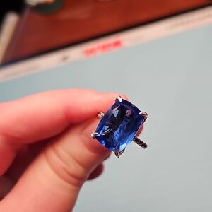 Sterling Blue Quartz Ring Size 8